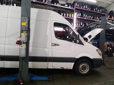 Van Being Serviced